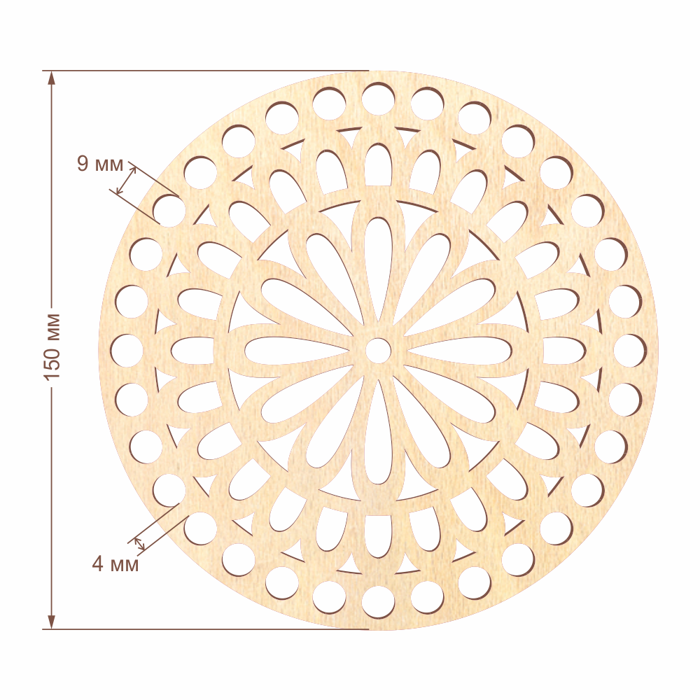 Резное донышко для корзины D=15 см, №10