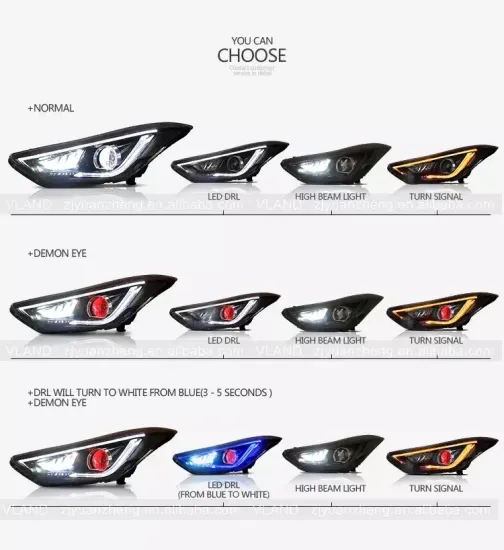 Передние фары Хендай Элантра V8 type