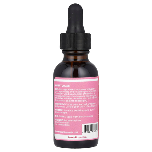 Leven Rose, На 100% чистое и натуральное масло из кофейных зерен, 30 мл (1 жидк. унция)