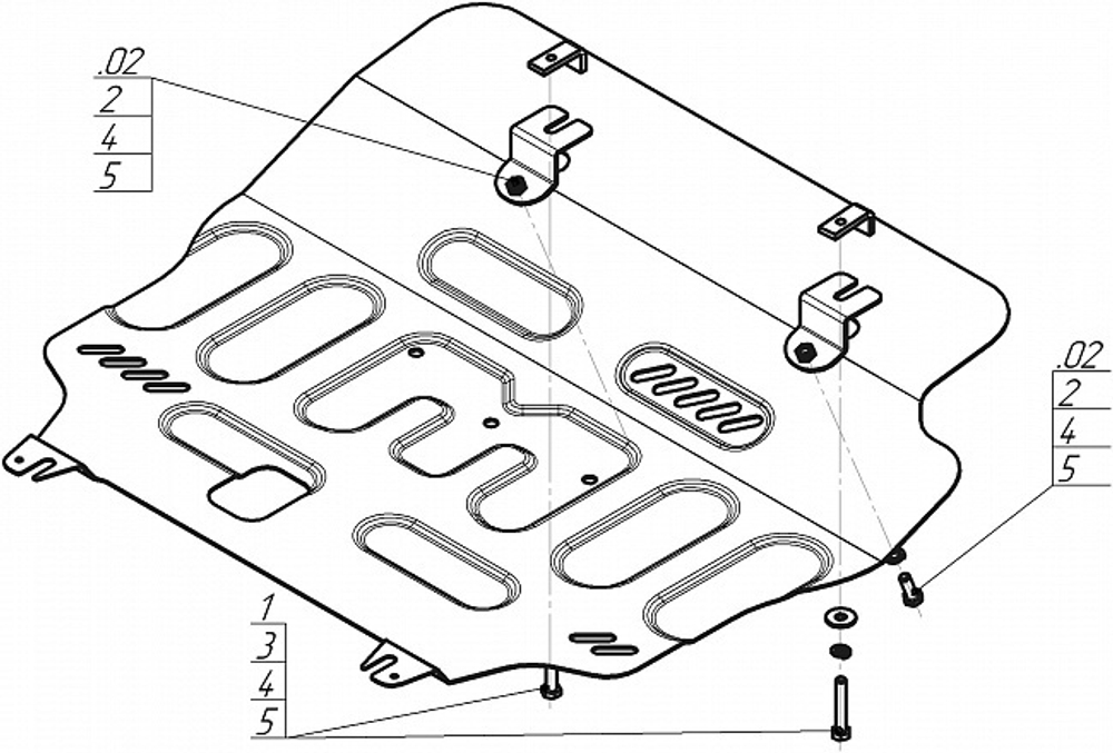 Защита стальная 2 мм Д, КПП Geely Atlas Pro; Belgee X70 MOTODOR.74203