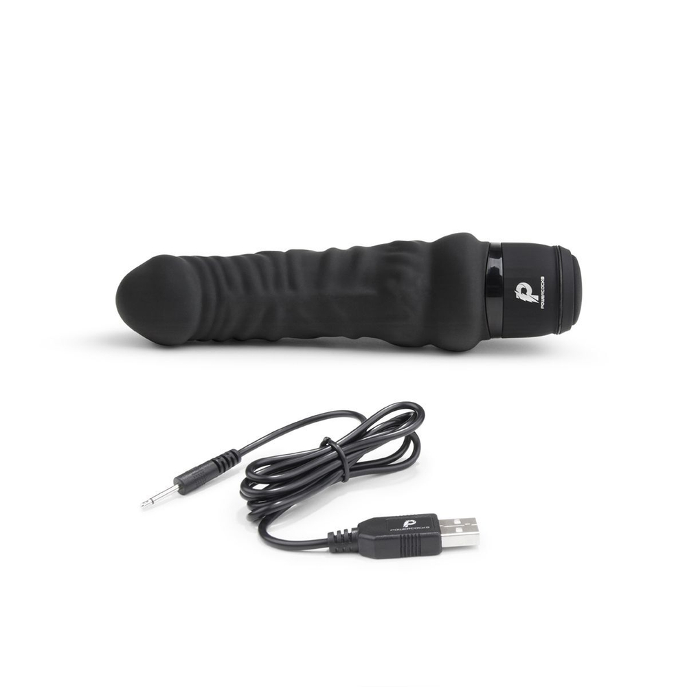 Черный вибратор-реалистик 6  Realistic Vibrator - 17 см.