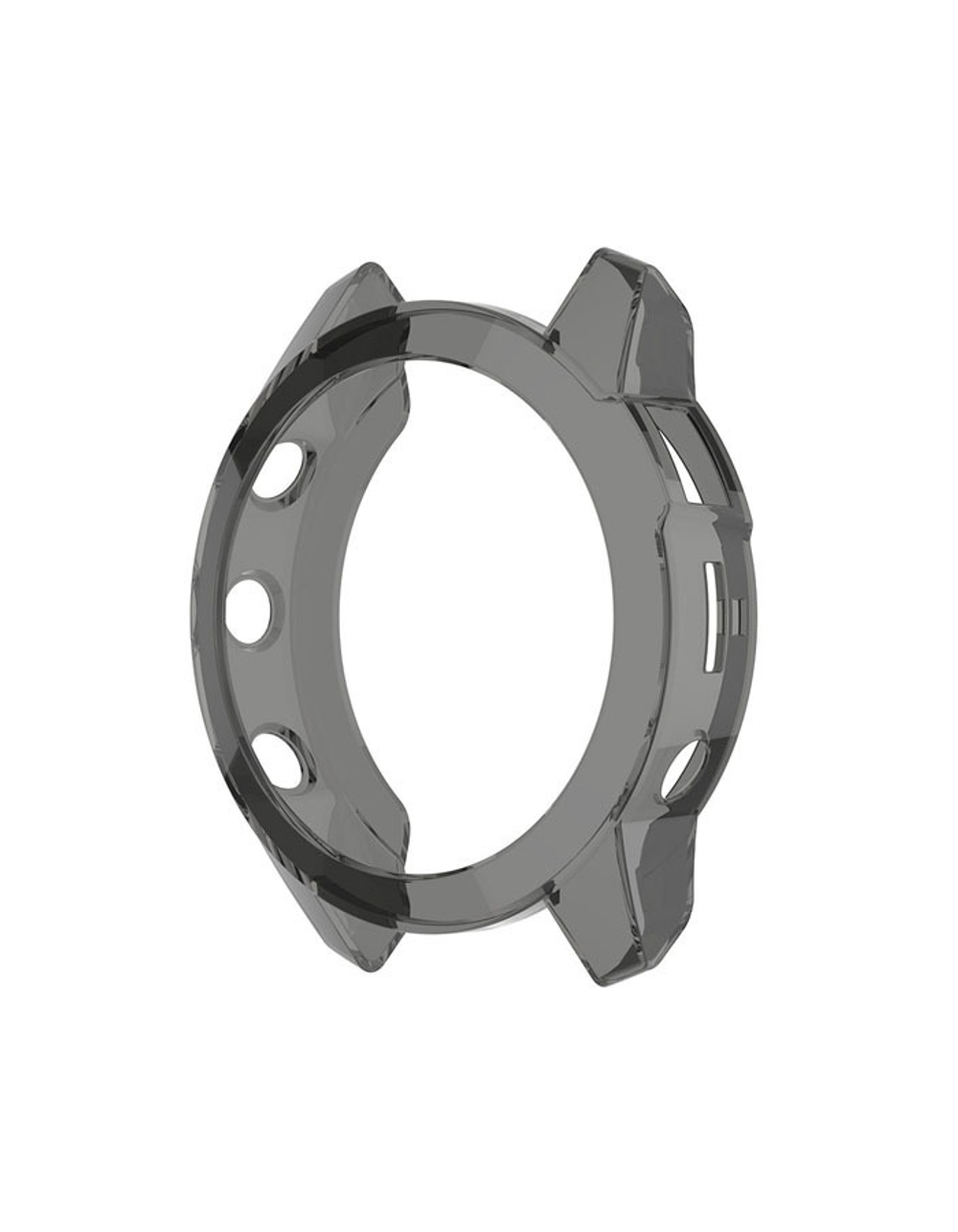Защитный бампер чехол для часов Garmin Fenix 7X, Tactix 7 / 7 Pro, Enduro 2 силиконовый (Черный прозрачный)