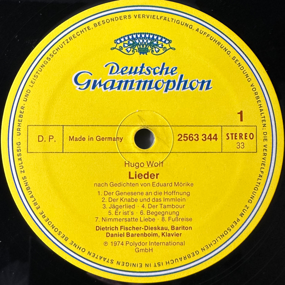 Хуго Вольф - Песни на стихи Эдуарда Мерике - Том 1 3LP (Германия)