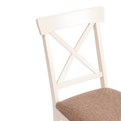 Стул Гольфи 2/ Golfi 2 дерево гевея, 45*51*94, ivory white, ткань кор.-зол. (1505-9) (Комплект из 2 шт.)