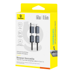Кабель C+U - C+L Baseus Versatile Two-for-Two Charging+Data 60W 0.6-2m - Cosmic Black