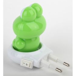 Ночник - светильник светодиодный ЭРА NN-608-SW-GR в розетку с выключателем зеленый