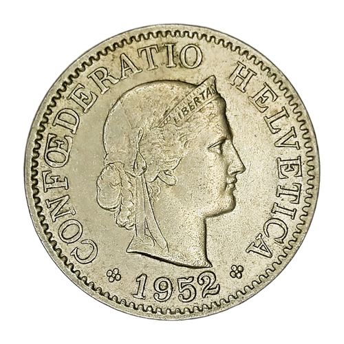 Switzerland, 5 Rappen, 1952 – Libertas Series, VF