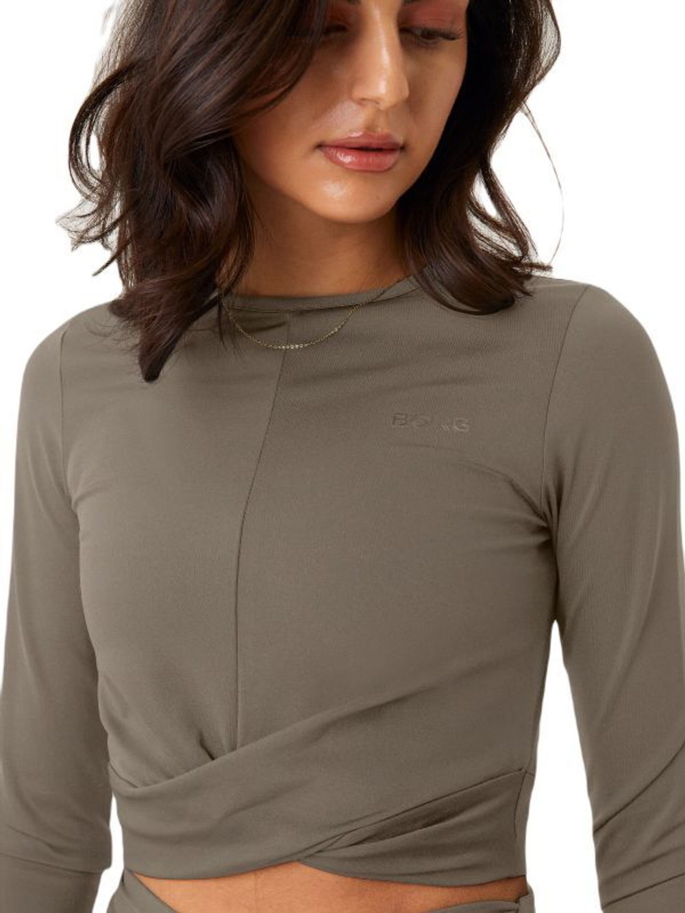 Женская теннисная футболка (dł. Рукава) Björn Borg Cross Long Sleeve - fallen rock