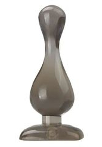 Дымчатый анальный плаг каплевидной формы - 10,5 см.