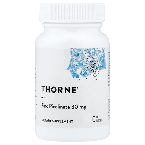 Thorne, пиколинат цинка, 30 мг, 60 капсул