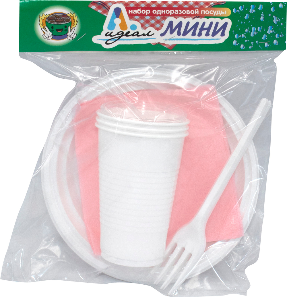 Набор одноразовой посуды 3 персон "Мини" (1/45шт)