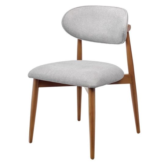 Стул Lucas 3 серый букле с ножками цвета орех