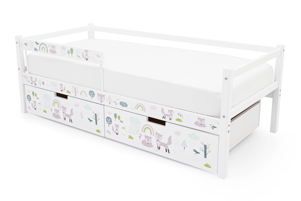 Детская кровать тахта Бельмарко Svogen белый лисята