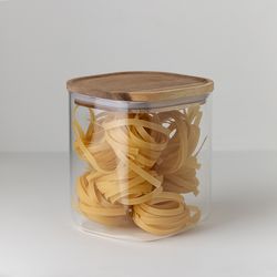 Банка для хранения квадратная Glass Acacia, 1,5 л