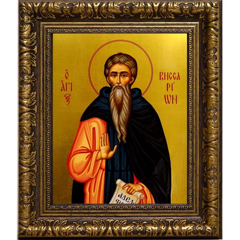 Виссарион Египетский, преподобный пустынник. Икона на холсте.