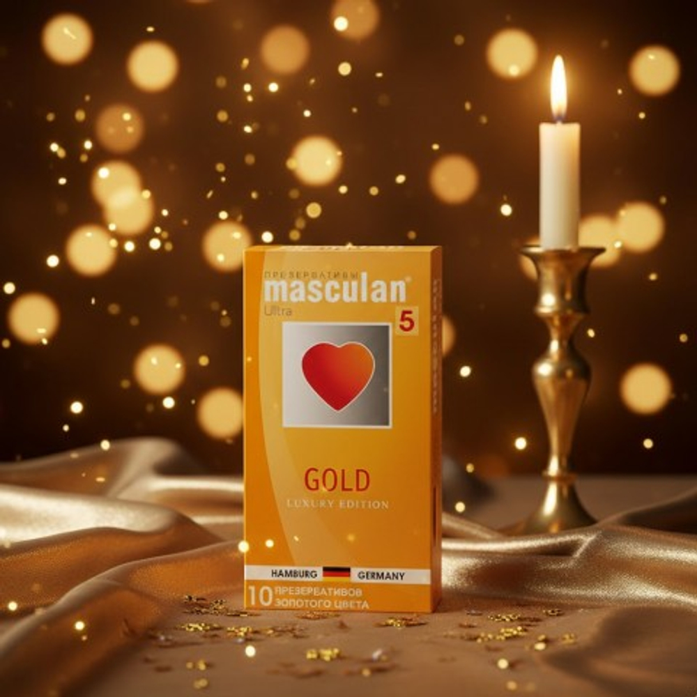 Презервативы MASCULAN 5 ULTRA GOLD № 10 (утонченный латекс золотого цвета) 10 шт.