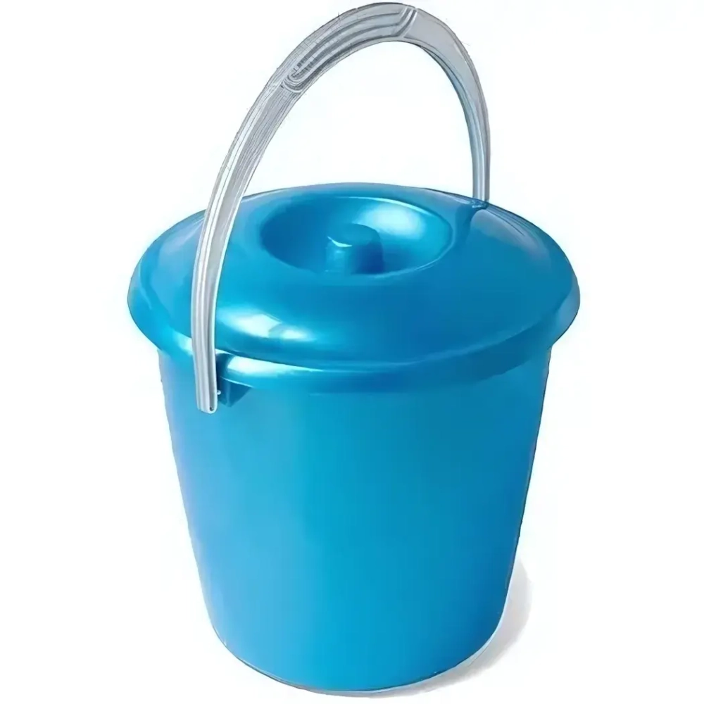 Ведро с крышкой Соло 7л перламутровое бирюзовое С632КБИР