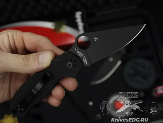 Нож складной Spyderco Para 3 223GPBK c клинком сатин CPM-S45VN, рукоять черная G10