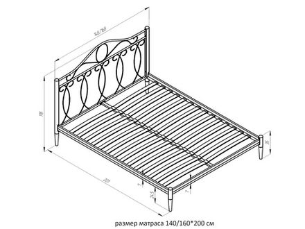Кровать Форвард ЭЛЕГИЯ 160, черный