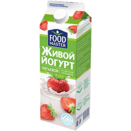 Йогурт Food Master питьевой Клубника 900 гр