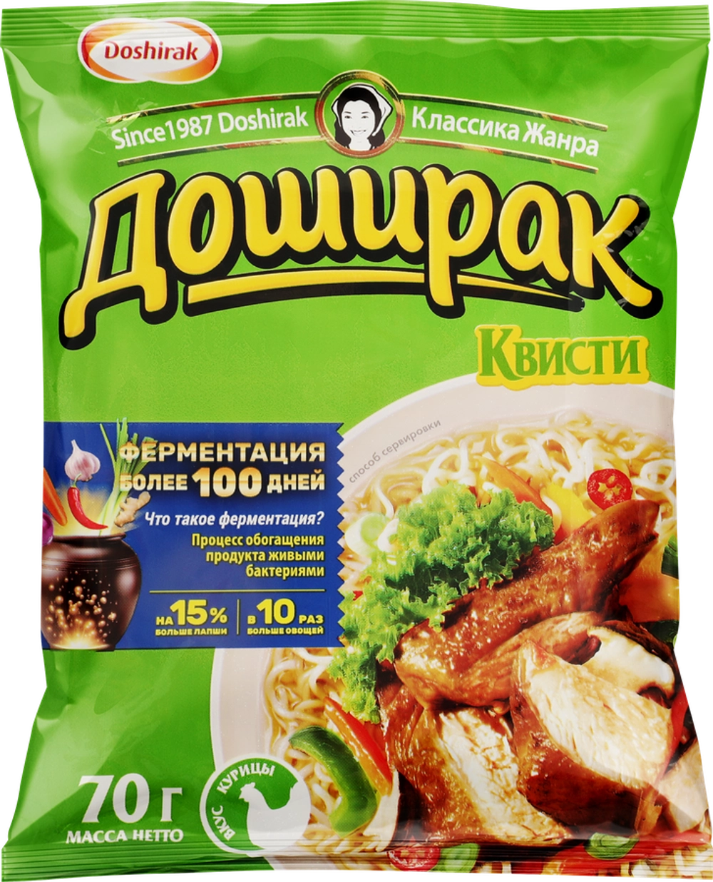 Доширак Лапша Квисти Курица, брикет, 70г, блок 36шт.