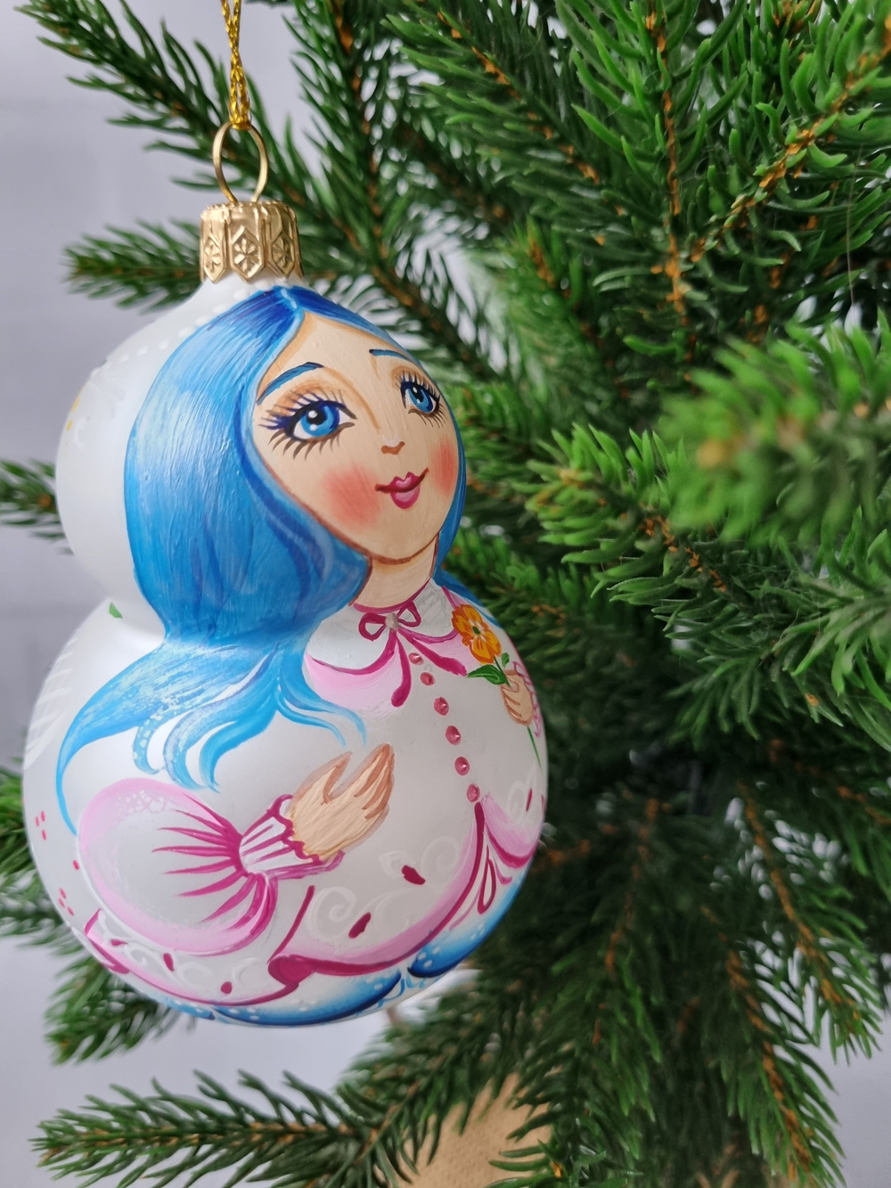 Матрешка стеклянная "Мальвина"