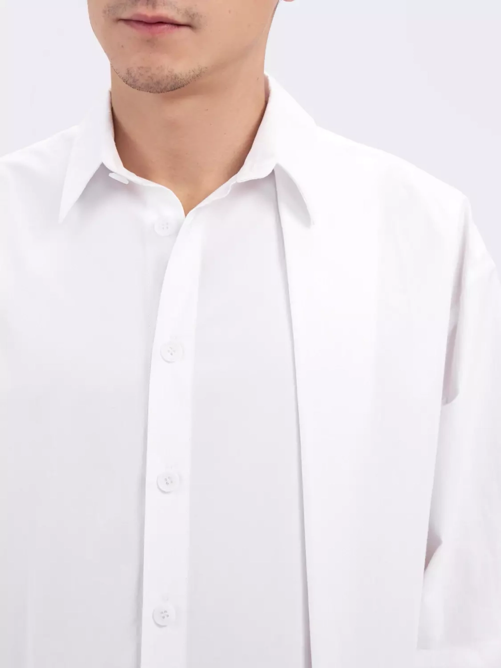 Рубашка белая базовая унисекс OLA OLA