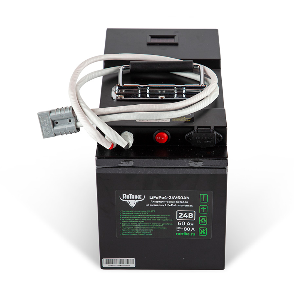 Литий-железо-фосфатный Аккумулятор RuTrike (LiFePo4) 24V60A/H(80A)