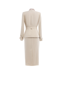 Костюм: пиджак с юбкой бежевый 11-01-25 SS