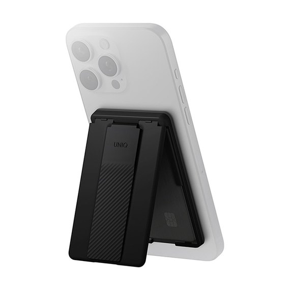 Магнитный картхолдер Uniq Heldro ID Magnetic cardholder with Grip-Band and Stand черный (HELIDCH-BLACK)