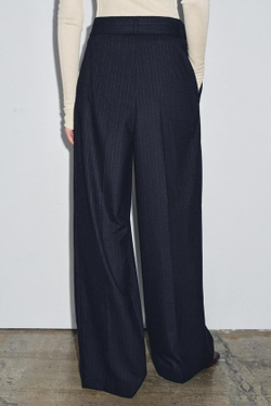 ZARA БРЮКИ В ПОЛОСКУ С РЕМНЕМ — ZW COLLECTION, СИНИЙ