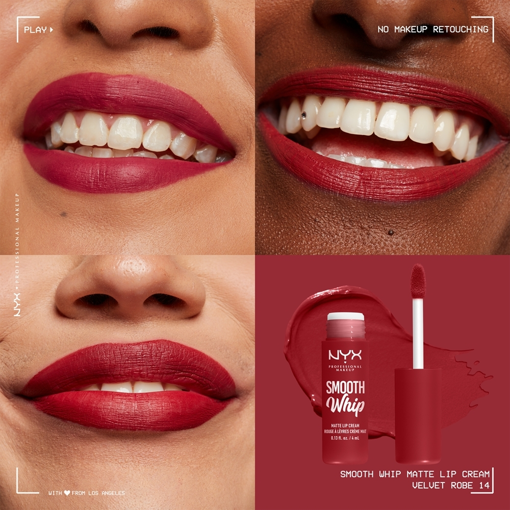 NYX Professional Makeup Smooth Whip Matte Lip Cream - Бархатистая разглаживающая помада, 4 ml
