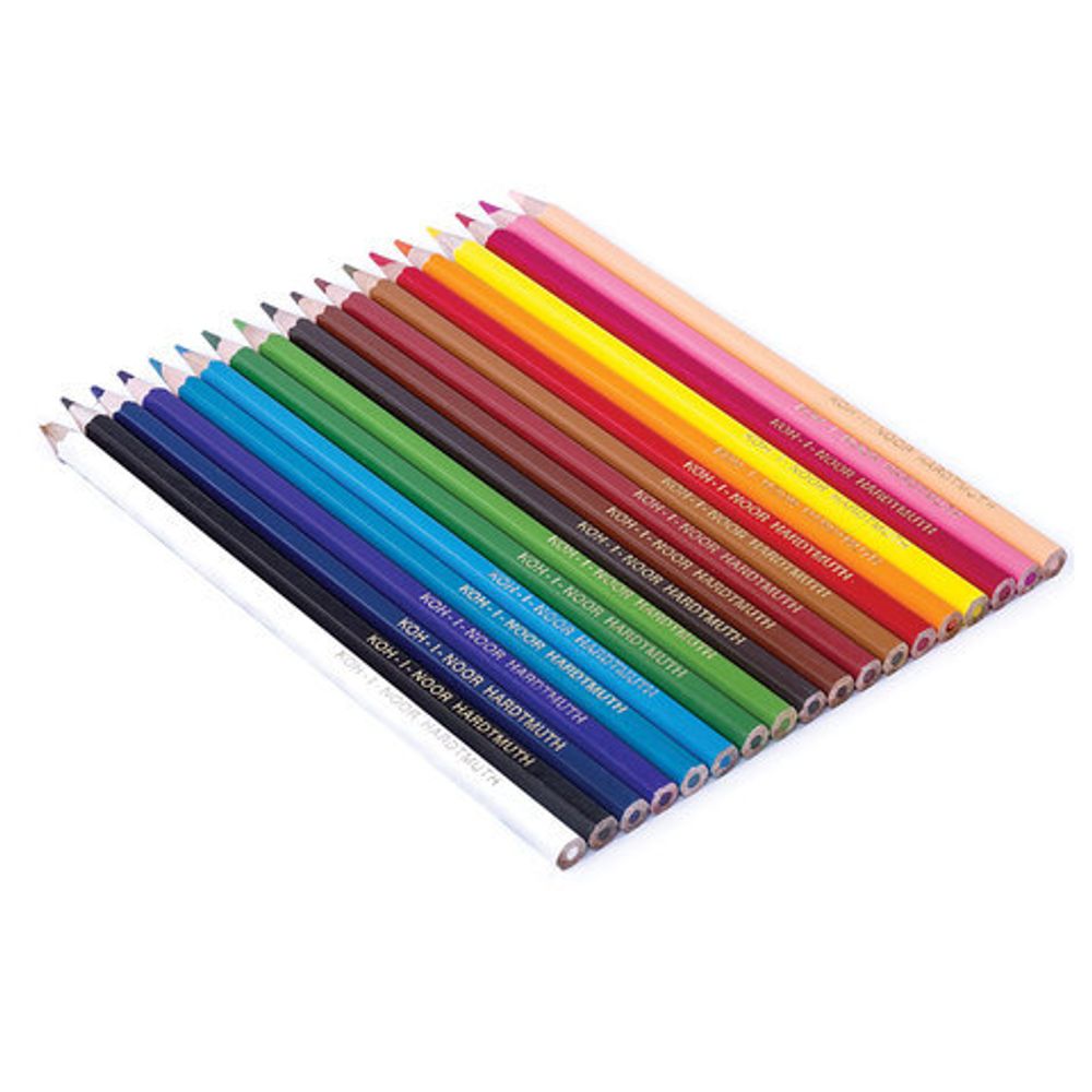 Карандаши цветные KOH-I-NOOR "Крот", 18 цветов, грифель 3,2 мм, заточенные, европодвес, 3653018026KSRV