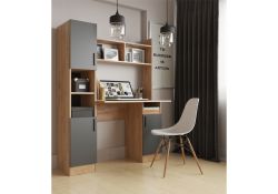 Письменный стол Бишоп 6 123х57х160 дуб крафт золотой / антрацит