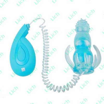 Голубой минивибратор со стимуляцией точки G, клитора и ануса Sea Help