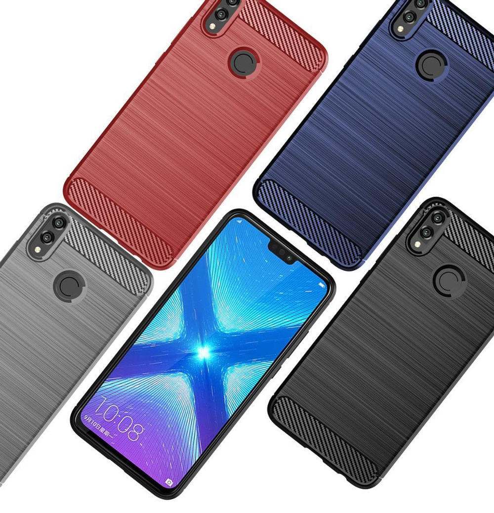 Чехол для Honor 8X цвет Blue (синий), серия Carbon от Caseport