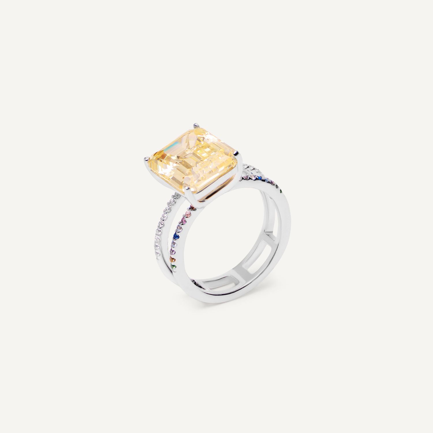 Кольцо Shine Bright Ring – Yellow Silver