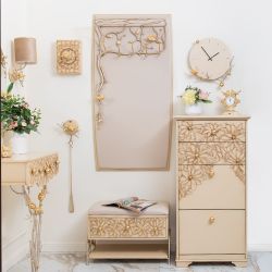 Вешалка настенная Терра (без зеркала) Айвори мраморное золото