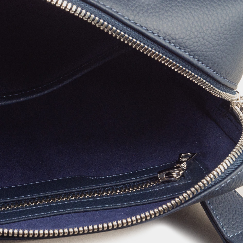 Сумка поясная Slash из кожи теленка, синего цвета