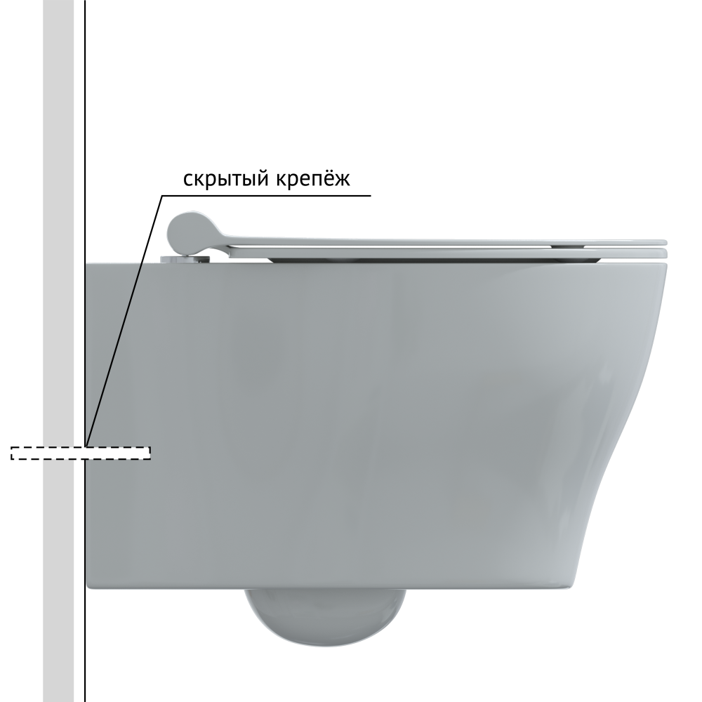 Унитаз подвесной BERGES TOP Rimless 53 см