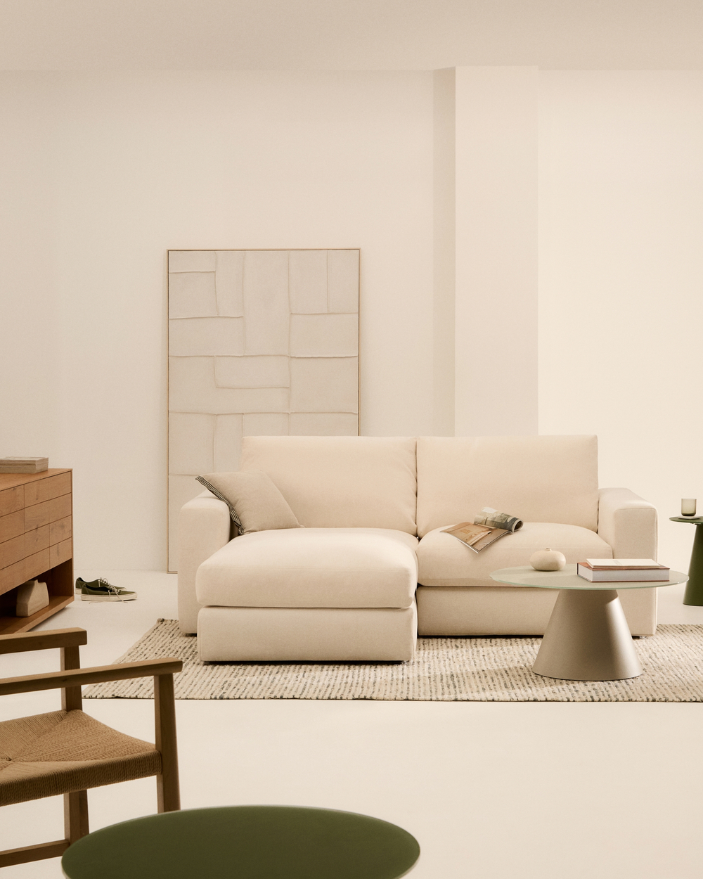 Alea 3-местный модульный диван с левым шезлонгом и съемным чехлом 220 см