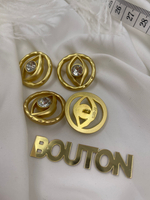 Пуговицы Скиапар. матовое светлое золото "Глаз" со стразом