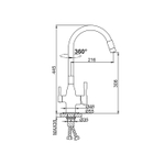 Смеситель для кухни 35к F4396 FRAP (гибкий излив, п/гайку, С ВЫХ. Д/ПИТ. ФИЛЬТРА, СЕРЫЙ/ХРОМ,латунь)