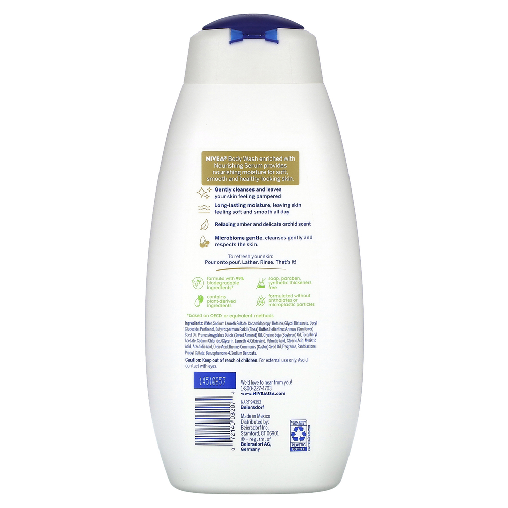 Nivea, Гель для душа, нежная орхидея и янтарь, 591 мл (20 жидк. Унций)