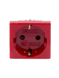 Розетка 1-м 2мод. Viva 16А IP20 2P+E с заземл. защ. шторки красн. DKC 45015
