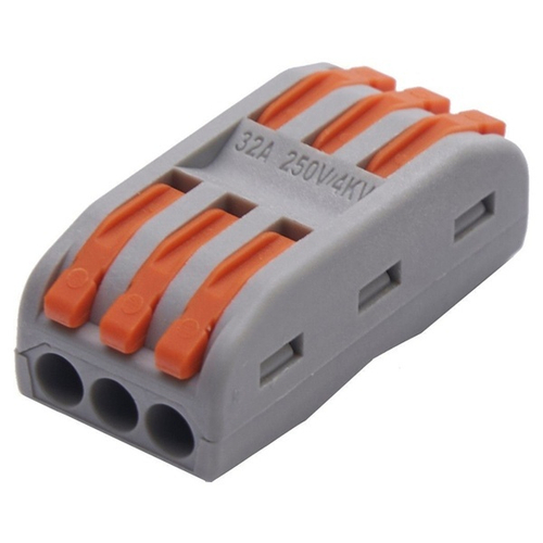 Клемма 3 х (0,08 - 2,5/4) монтажная для фазных проводников LD222-423 Stekker 39036