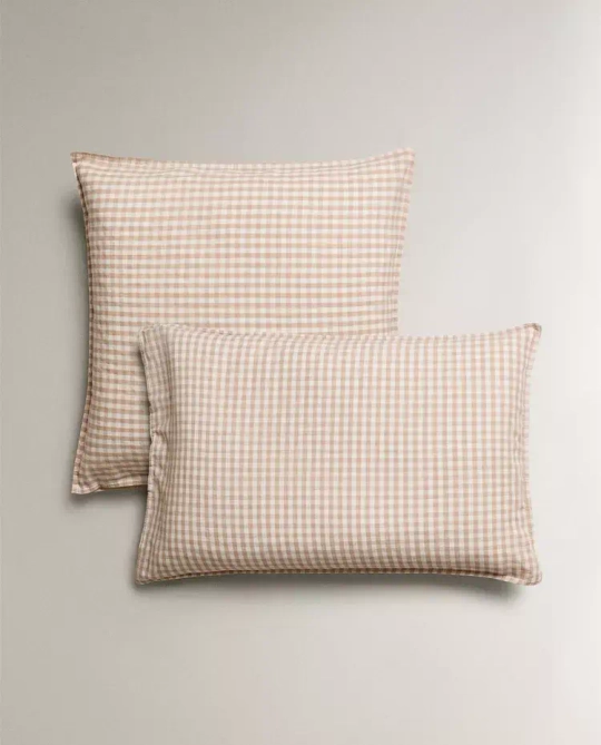 ZARA HOME ДЕТСКАЯ НАВОЛОЧКА В КЛЕТКУ, РОЗОВЫЙ