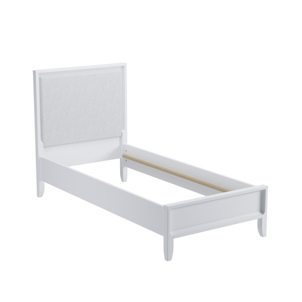 Кровать «Бридж» 90х200 с мягким изголовьем белый лак