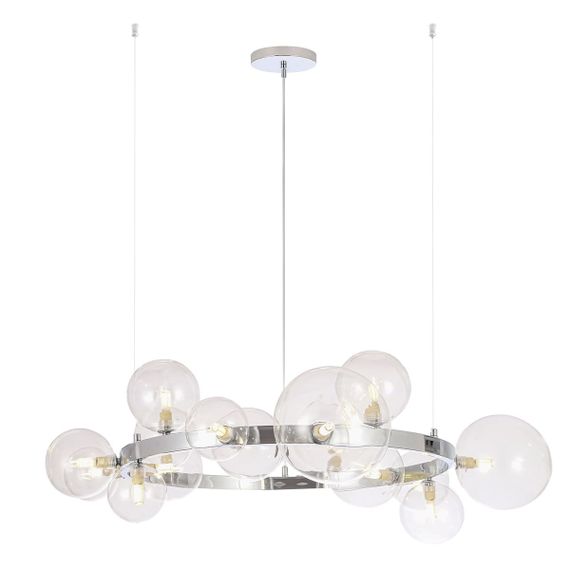 Подвесная люстра Crystal Lux Agata SP15 V2 Chrome/Transparente