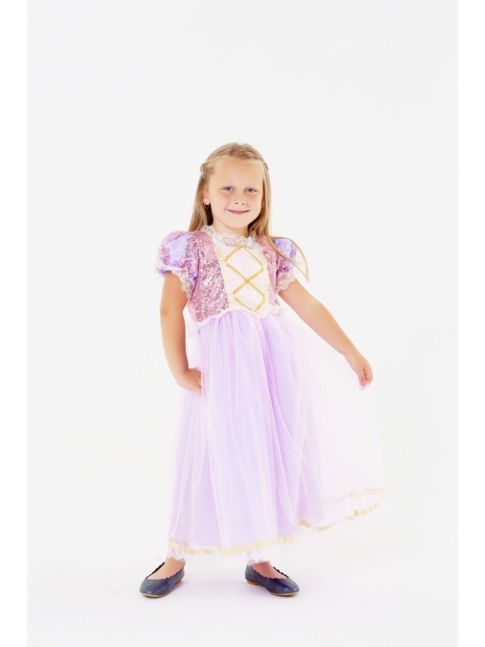 Платье принцессы Рапунцель с пайетками